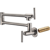 Pot Filler Faucet Wall Mount,Brushed Nickel Finish and Dual Swing Joints Design - $197.82