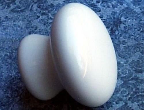 White Ceramic Cabinet Knob Drawer Pull 1 1/2&quot; Cottage Kitchen - $3.00