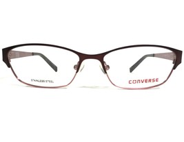 Converse K023 BROWN Eyeglasses Frames Red Rectangular Cat Eye Half Rim 51-15-130 - £32.94 GBP
