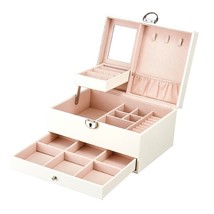 Large Jewelry Storage Box Multi-Layer Organizer For Jewelry Necklace Earring Lea - £89.87 GBP