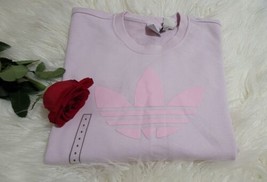 Adidas Women Top Small Cropped Pink Logo Striped Long Sleeve ATHLETIC - £23.68 GBP