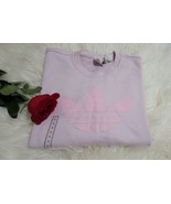 Adidas Women Top Small Cropped Pink Logo Striped Long Sleeve ATHLETIC - $40.43 CAD