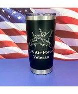 US Air Force Veteran Engraved Tumbler Coffee Cup Military Water Travel Mug - £19.19 GBP