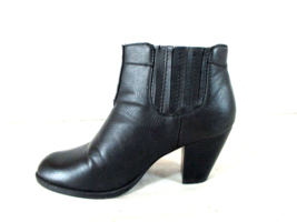 Bongo Black Faux Leather Ankle Booties Heels Women&#39;s 7 (SW42) - £17.69 GBP