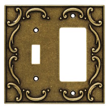 126387 Burnished Antique Brass French Lace Single Switch / GFCI Cover Plate - $21.99