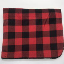 Chick Pea Baby Blanket Buffalo Plaid Red Black White Sherpa - £7.86 GBP