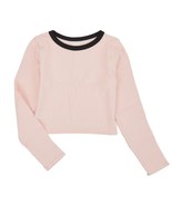 Pink Dot Juniors Solid Ribbed Long Sleeve Crop Top / Medium / Pink - $168.81 MXN
