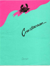 Crustacean Dinner Menu Polk Street San Francisco California 1990&#39;s - £21.73 GBP