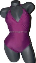 NWT ROSA CHA S plunging V swimsuit silver chain straps1 PC maillot bathing suit - £89.16 GBP