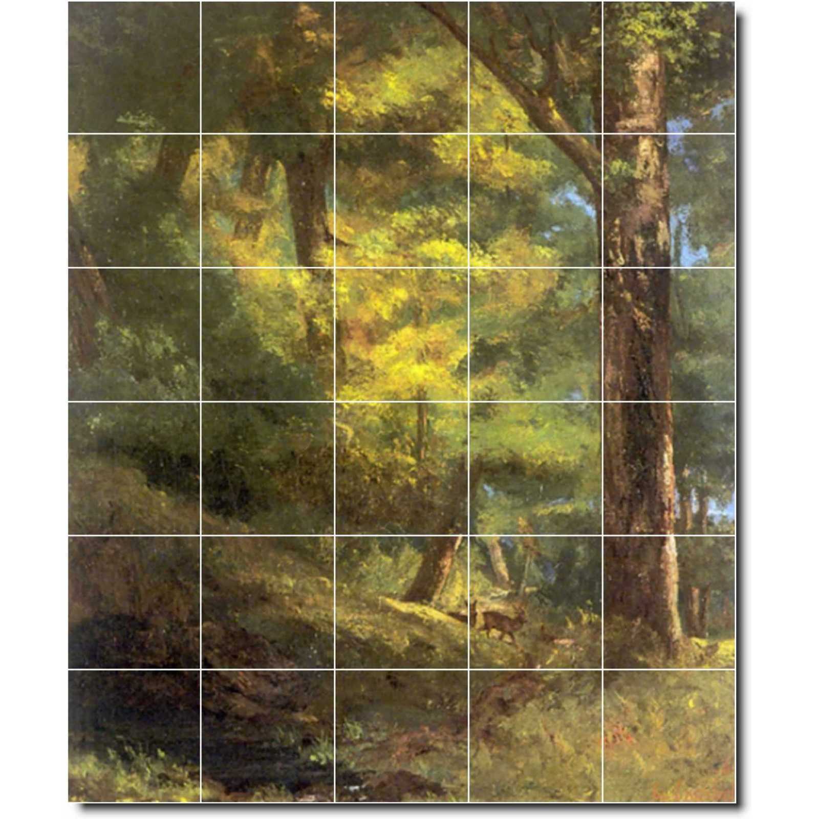 Courbet gustave deux chevre uils dans la foret