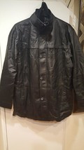 Men&#39;s Raffaelo Outerwear Winter Leather Parka Black Jacket Coat no tags size XL - £176.93 GBP