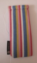 Peepers Soft Eyeglass Case Pouch Top Squeeze Multicolor Striped - £6.95 GBP