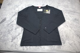 Dickies Shirt Mens S Black Long Sleeve Button Up Cardigan Medical Uniform Top  - £18.34 GBP