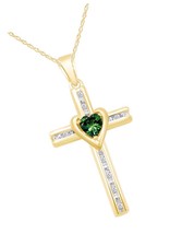 ZONE Simulated Green Emerald and Natural Diamond - £215.83 GBP