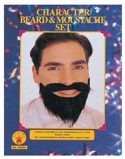RUBIE'S SELF ADHESIVE BLACK MUSTACHE & BEARD HALLOWEEN COSTUME ACCESSORY 50284-3 Item image 2