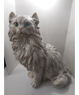 Angola Persian Cat Chalkware Statue Vintage 22 Inches Large - £572.99 GBP