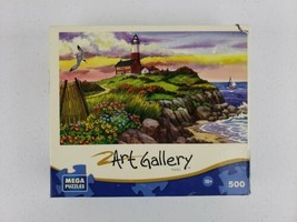 Last Light Long Island Art Gallery 500 Piece Mega Jigsaw Puzzles Lighthouse 2013 - $16.67