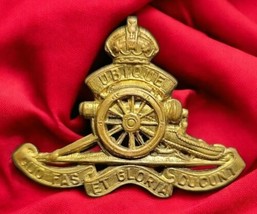 Vintage Royal Canadian Artillery Cap Badge WW2 WWII Lugs and Pin Original - £23.45 GBP