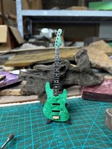 Handmade Miniature Green Bass Guitar: Wooden Music Decor, Gift for Bass ... - $138.44 CAD