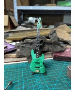 Handmade Miniature Green Bass Guitar: Wooden Music Decor, Gift for Bass ... - $138.44 CAD
