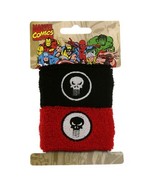 Jewel M Marvel Comics Punisher Double Skull Cuff Sweat Bands Pony Tail W... - £10.05 GBP