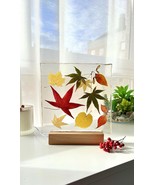 Autumn Leaves Resin Lamp, Autumn Night Light, Epoxy Resin Table Lamp, Fa... - $110.39 CAD