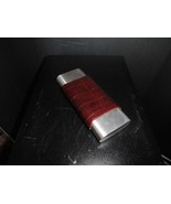 6.75&quot; Stainless Steel &amp; Brown Leather Cigar Holder Case Showroom Model 6... - $125.00