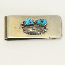 Turquoise Money Clip Stainless Steel 1.78" L x .75" W  w/ Tag - $23.51