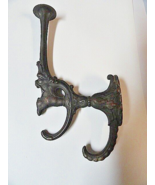 Antique Cast Bronze Decorative Hat &amp; Coat Rack, Hook w/Man&#39;s Face...Exce... - $60.34
