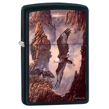 Zippo Lighter - Blaylock Canyon Eagle Family Black Matte - 853420 - $32.36