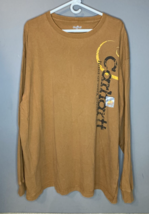 Carhartt Men&#39;s XL Long Sleeve Brown 100% Cotton Shirt Spell Out Elastic ... - £18.32 GBP