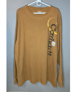Carhartt Men&#39;s XL Long Sleeve Brown 100% Cotton Shirt Spell Out Elastic ... - £18.39 GBP