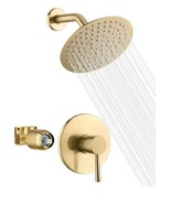 Sumerain Brushed Gold Shower Faucet with 8 in Stainless Steel Rain Showe... - $1,862.30 MXN
