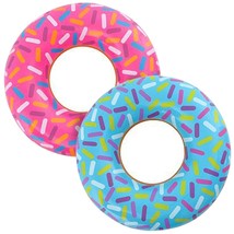 22 Inch Donut Tube Inflates, Set Of 2, Colorful Inflatable Donut Tubes In Assort - £21.17 GBP