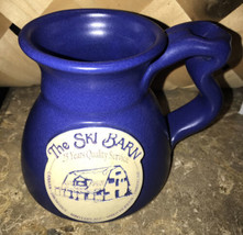 The Ski Barn Souvenir Travel Coffee Mug Snow Creek Mountain Sports Blue Pottery - £23.10 GBP