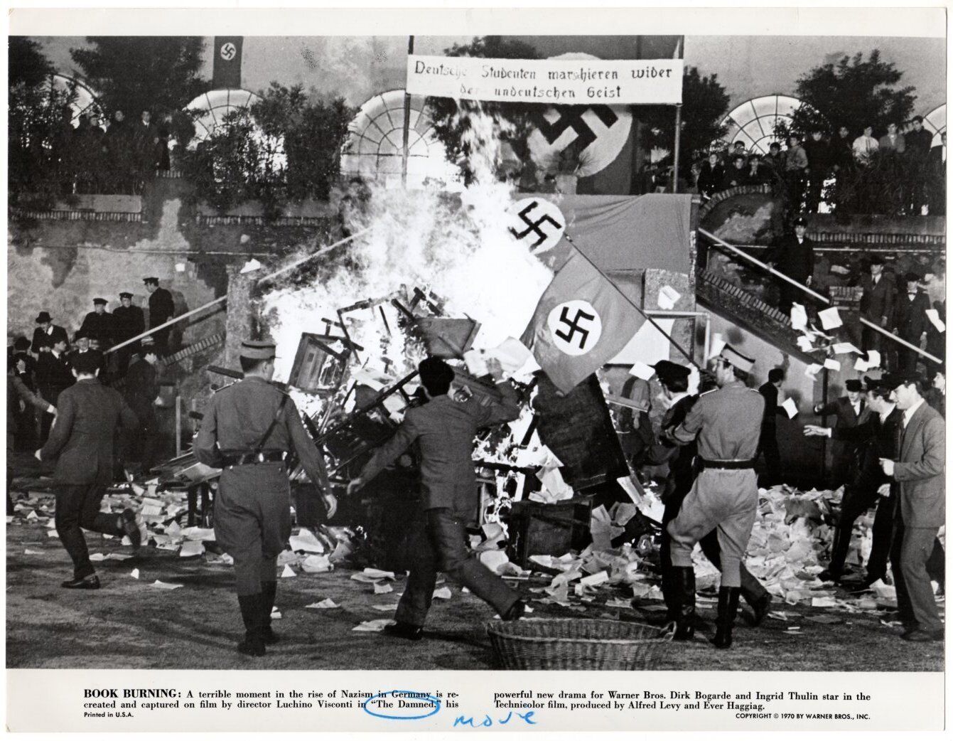*Luchino Visconti&#39;s THE DAMNED (1969) Third Reich Germans Burn Books in ... - $35.00