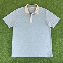 Travis Mathew Polo Shirt Mens Size XL Blue Gray Golf Short Sleeve Cotton... - $26.89