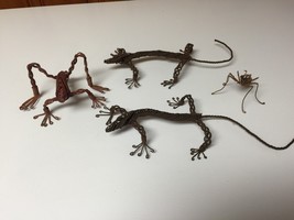 Vintage? Hand Crafted Unique Twisted Wire Bug Frog Lizards Wall Table Sculptures - $79.99