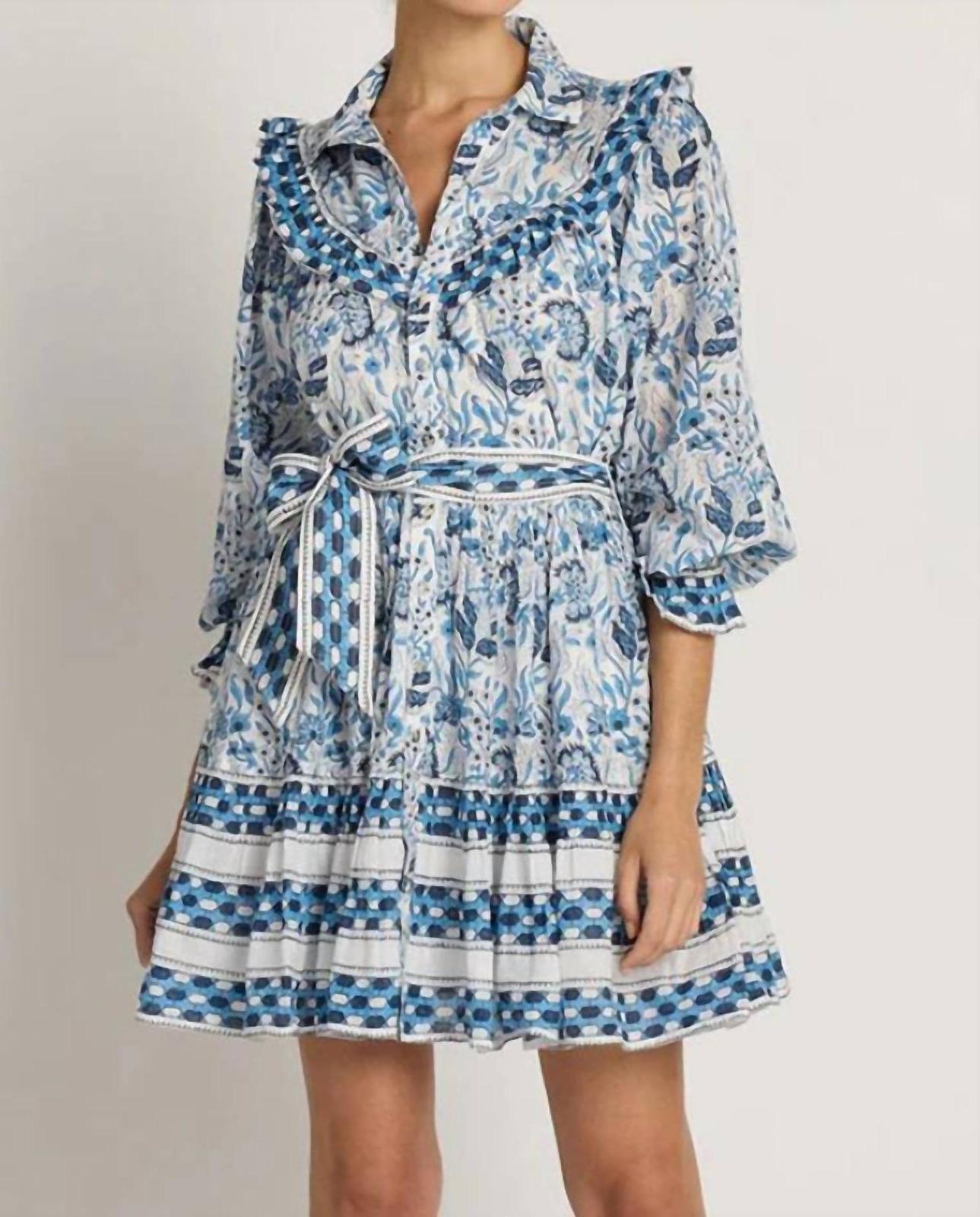 Cleobella Lotte Mini Dress Vintage Blue - $132.00