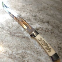 Arnart Leaf Sterling Overlaid Design Carving Knife Vintage Stainless Steel Blade - £15.45 GBP