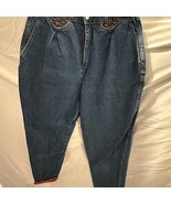 Vintage NORTH WEST BLUE High-Waisted Tapered Jeans – Plaid-Lined – Youth... - $20.57