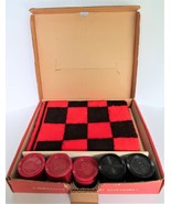 VTG King&#39;s Row King Size Checker Set W/ 26&quot; x 26&quot; Playing Rug Orig. Box - £19.53 GBP