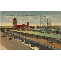 Bridgeport, CT Connecticut R.R. NY, NH Station Train Vintage Postcard - £5.43 GBP