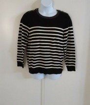 Charter Club Women&#39;s Long Sleeve Crew Neck Core Striped Black Sweater Size XL - £19.71 GBP