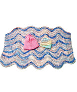 Hand Crocheted Baby Girl Hats &amp; Bassinet Blanket Set - £17.54 GBP