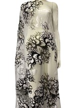 YQOINFKS Silk Jacquard Embroidered Lace Fabrics Swiss Voile Tulle Party Dress 5Y - £85.27 GBP+