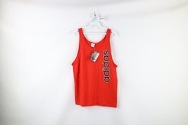 NOS Vintage 80s Adidas Mens Small Spell Out Tank Top T-Shirt Red USA Cotton - £77.64 GBP