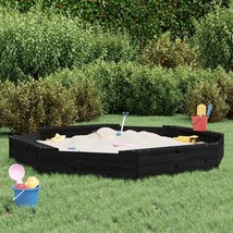 vidaXL Sandbox Black Solid pine wood Large Seats Many Sandpit - $208.72