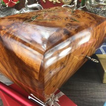 Decorative thuya burl wooden jewelry organizer holder box, keepsake wooden box, - £105.25 GBP