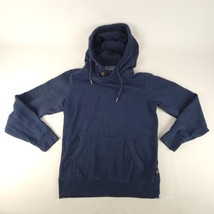 Express Hoodie Mens Fleece Small Blue Solid Pullover Sweater EXP - £15.52 GBP